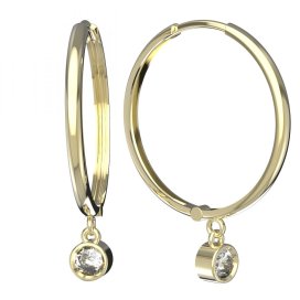 BG zlaté náušnice 770 Žluté zlato - 585 Diamant