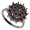 BG ring oval 009-I - Metal: Silver 925 - rhodium, Stone: Garnet