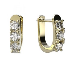 BG zlaté náušnice 95 Žluté zlato - 585 Bílý kubický zirkon