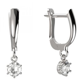 BG zlaté náušnice 1294 Bílé zlato - 585 Diamant