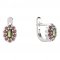 BG  earring 455-07 oval - Metal: Silver - gold plated 925, Stone: Moldavit and garnet