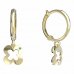 BeKid, Gold kids earrings -849 - Switching on: Circles 12 mm, Metal: Yellow gold 585, Stone: Green cubic zircon