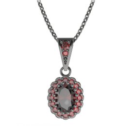 BG přívěs oválný 435-1 Stříbro 925 - ruthenium (30-90dní) Granát