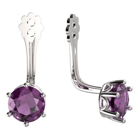 BeKid Gold earrings components 5 - Metal: White gold 585, Stone: Pink cubic zircon