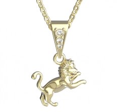 BG zlatý přívěšek Lev 040 Žluté zlato - 585 Diamant