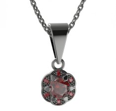 BG přívěs kulatý 994-0 Stříbro 925 - ruthenium (30-90dní) Granát