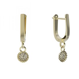 BG zlaté náušnice 1363 Žluté zlato - 585 Diamant