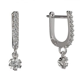 BG zlaté náušnice s diamanty 869 Bílé zlato - 585 Diamant lab-grown