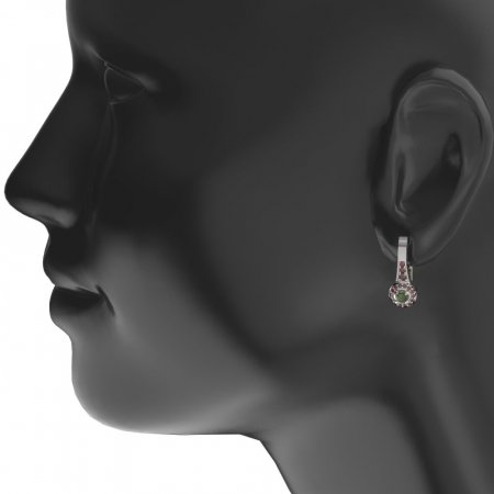 BG earring circular 651 - Metal: Silver 925 - rhodium, Stone: Garnet