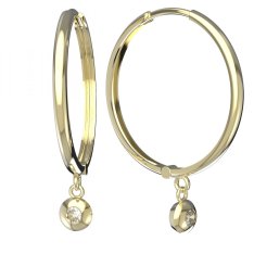 BG zlaté diamantové náušnice 732 Žluté zlato - 585 Diamant lab-grown