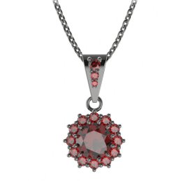 BG přívěs kulatý 098-2 Stříbro 925 - ruthenium (30-90dní) Granát