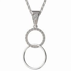BG zlatý přívěšek kruh  1163 Bílé zlato - 585 Diamant
