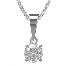 BG zlatý přívěšek  727 Bílé zlato - 585 Bílý kubický zirkon