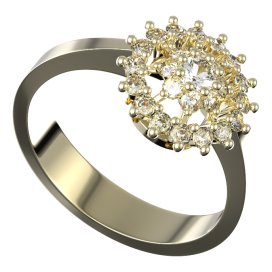 BG zlatý prstýnek 970 Žluté zlato - 585 Diamant