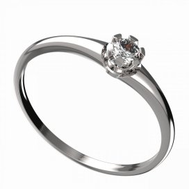 BG zlatý diamantový prstýnek 869 I Bílé zlato - 585 Diamant lab-grown
