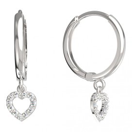BeKid dětské náušnice srdíčko 858 Bílé zlato - 585 Diamant