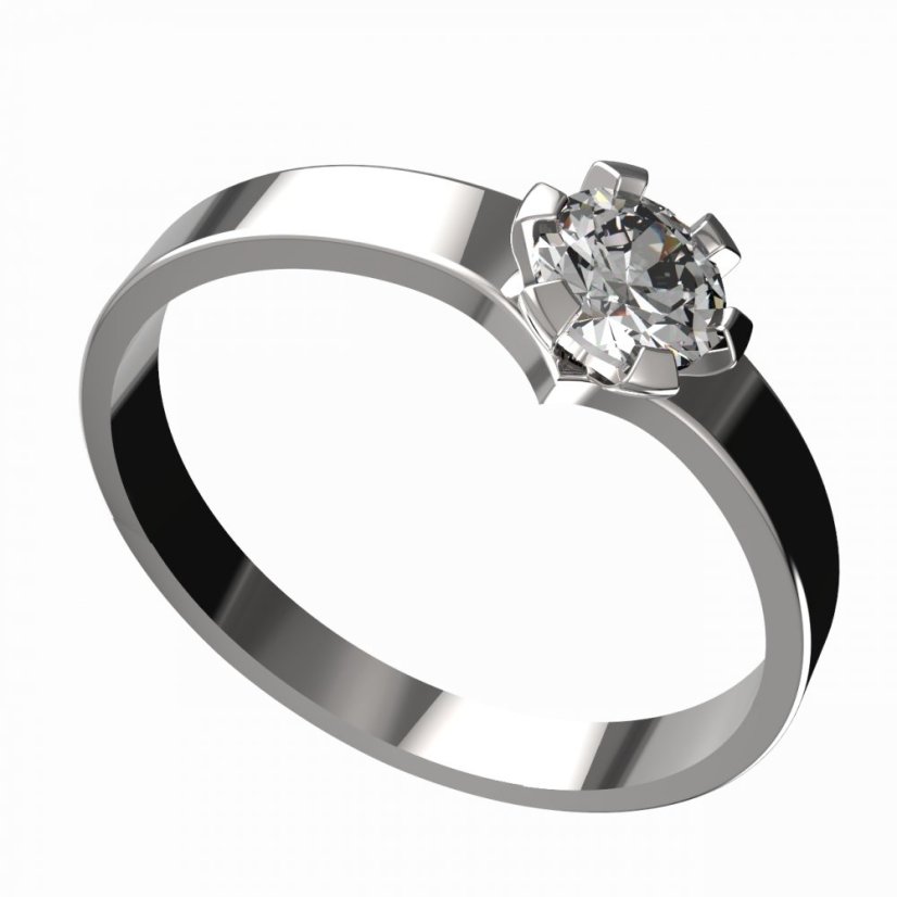 BG zlatý diamantový zásnubní prsten 946/556 Bílé zlato - 585 Diamant lab-grown