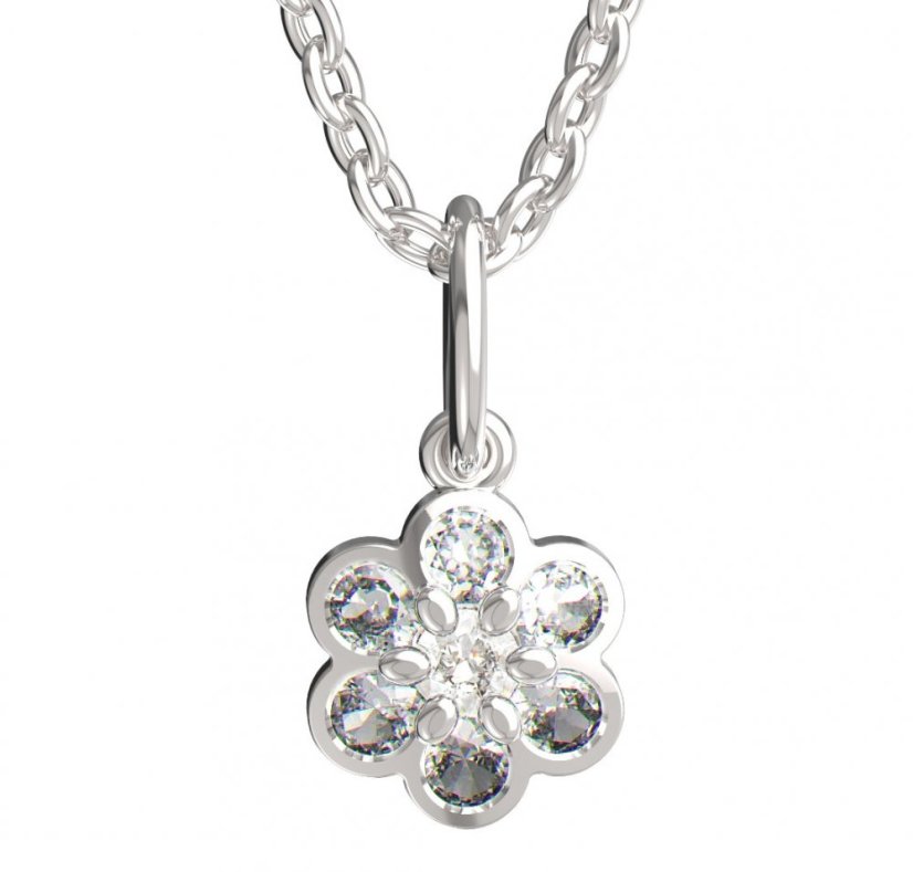 BeKid dětský přívěšek šestilístek 866 Bílé zlato - 585 Diamant