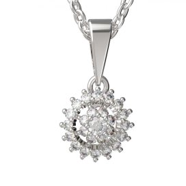 BG zlatý přívěšek 970 Bílé zlato - 585 Diamant