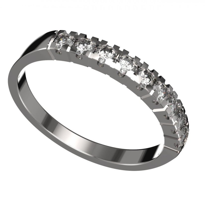 BG zlatý prstýnek 1150 /zásnubní-snubní/ Bílé zlato - 585 Diamant