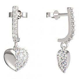 BeKid dětské náušnice srdíčko 865 Bílé zlato - 585 Diamant