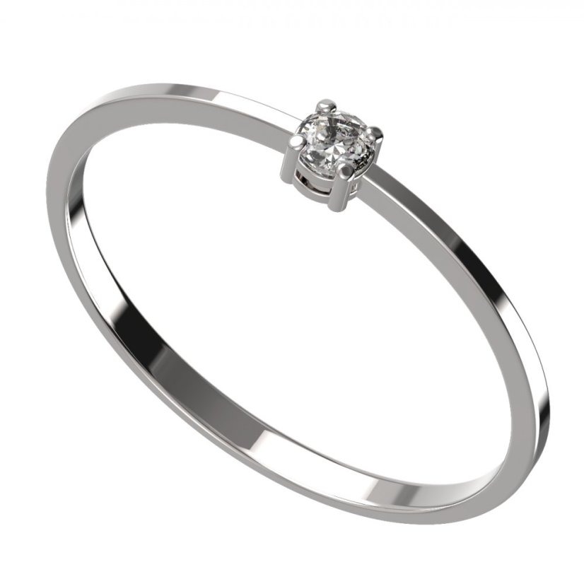 BG zlatý diamantový prstýnek 905 Bílé zlato - 585 Diamant lab-grown