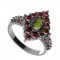 BG prsten oválný 422-X - Kov: Stříbro 925 - rhodium, Kámen: Vltavín a  kubický zirkon