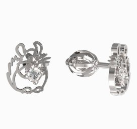 BeKid dětské náušnice činčila 1192 Bílé zlato - 585 Diamant
