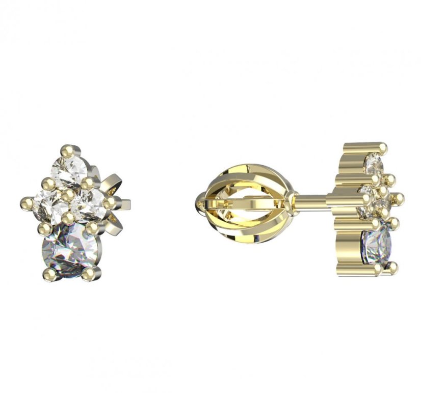 BeKid dětské náušnice 159 Žluté zlato - 585 Diamant