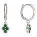 BeKid, Gold kids earrings -295 - Switching on: Circles 12 mm, Metal: White gold 585, Stone: Green cubic zircon