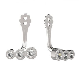 BG komponent k naušnicím tři diamanty - TZ Bílé zlato - 585 Diamant lab-grown