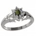 BG prsten s oválným kamenem 627-K - Kov: Stříbro 925 - rhodium, Kámen: Vltavín a granát
