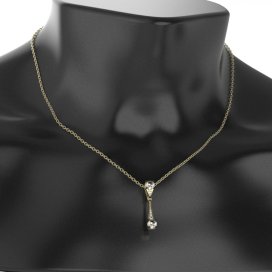 BG zlatý diamantový přívěšek  985 Žluté zlato - 585 Diamant lab-grown