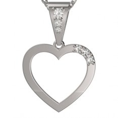 BG zlatý přívěšek srdíčko 1262 Bílé zlato - 585 Diamant