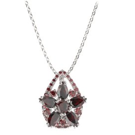 BG přívěs ve tvaru hvězdy 521-90 Stříbro 925 - rhodium Granát