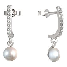 BeKid dětské náušnice 1291 s perlou Bílé zlato - 585