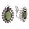 BG  earring 705-R7 oval - Metal: Silver 925 - rhodium, Stone: Moldavit and garnet