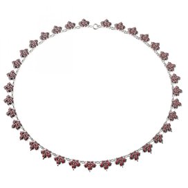 BG náhrdelník český přírodní granát  193 Stříbro 925 - rhodium Granát