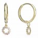 BeKid, Gold kids earrings -855 - Switching on: Circles 15 mm, Metal: Yellow gold 585, Stone: Pink cubic zircon