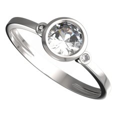 BG zlatý prstýnek 557 L Bílé zlato - 585 Diamant