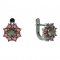 BG earring circular 023-07 - Metal: Silver 925 - rhodium, Stone: Garnet