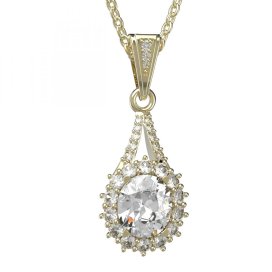 BG zlatý přívěs  977 Žluté zlato - 585 Bílý kubický zirkon