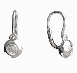 BeKid dětské náušnice 737 Bílé zlato - 585 Diamant