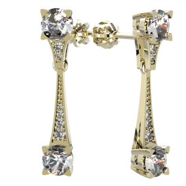 BG zlaté náušnice 985 Žluté zlato - 585 Bílý kubický zirkon