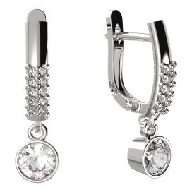 BG zlaté náušnice 723 Bílé zlato - 585 Diamant