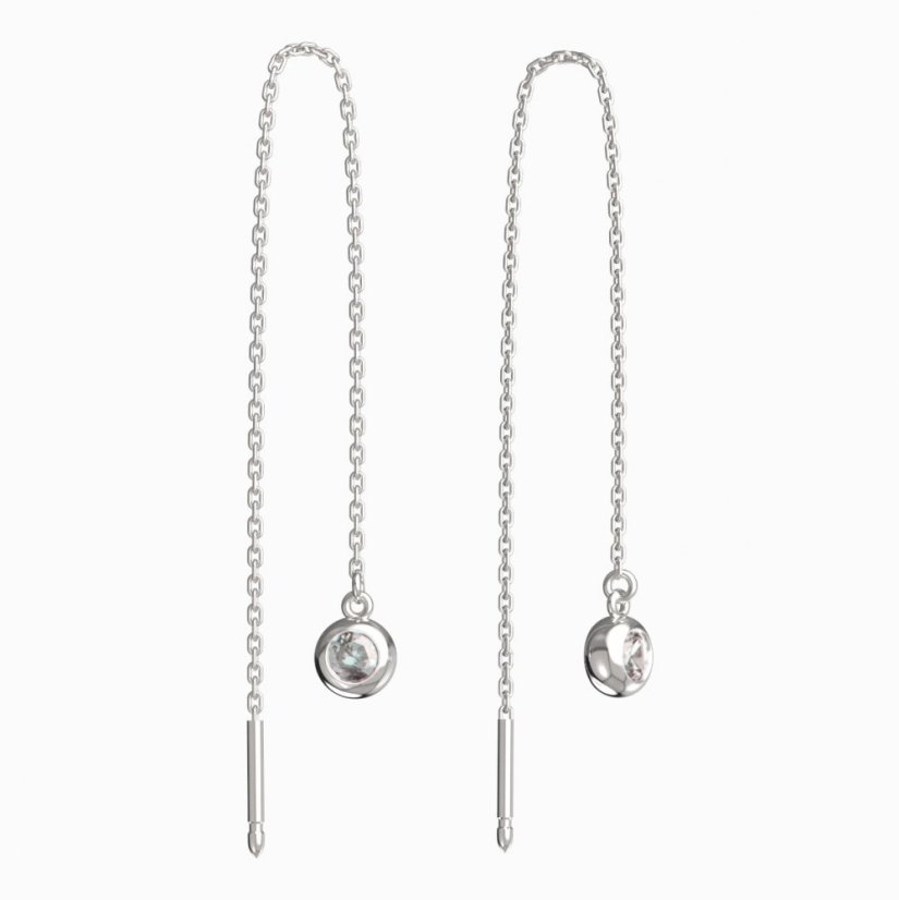 BeKid dětské náušnice 102 Bílé zlato - 585 Diamant