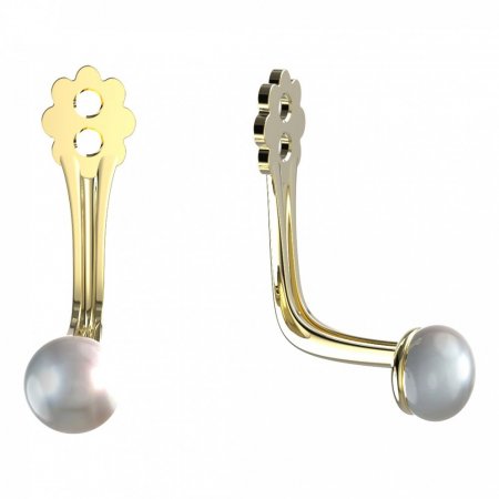 BeKid Gold earrings components A3 - Metal: Yellow gold 585, Stone: White pearl