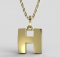 BeKid, Gold kids pendant - letter H - Metal: Yellow gold 585