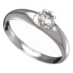 BG zlatý prstýnek 554 T Bílé zlato - 585 Diamant