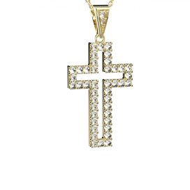 BG zlatý přívěšek křížek 238 Žluté zlato - 585 Diamant